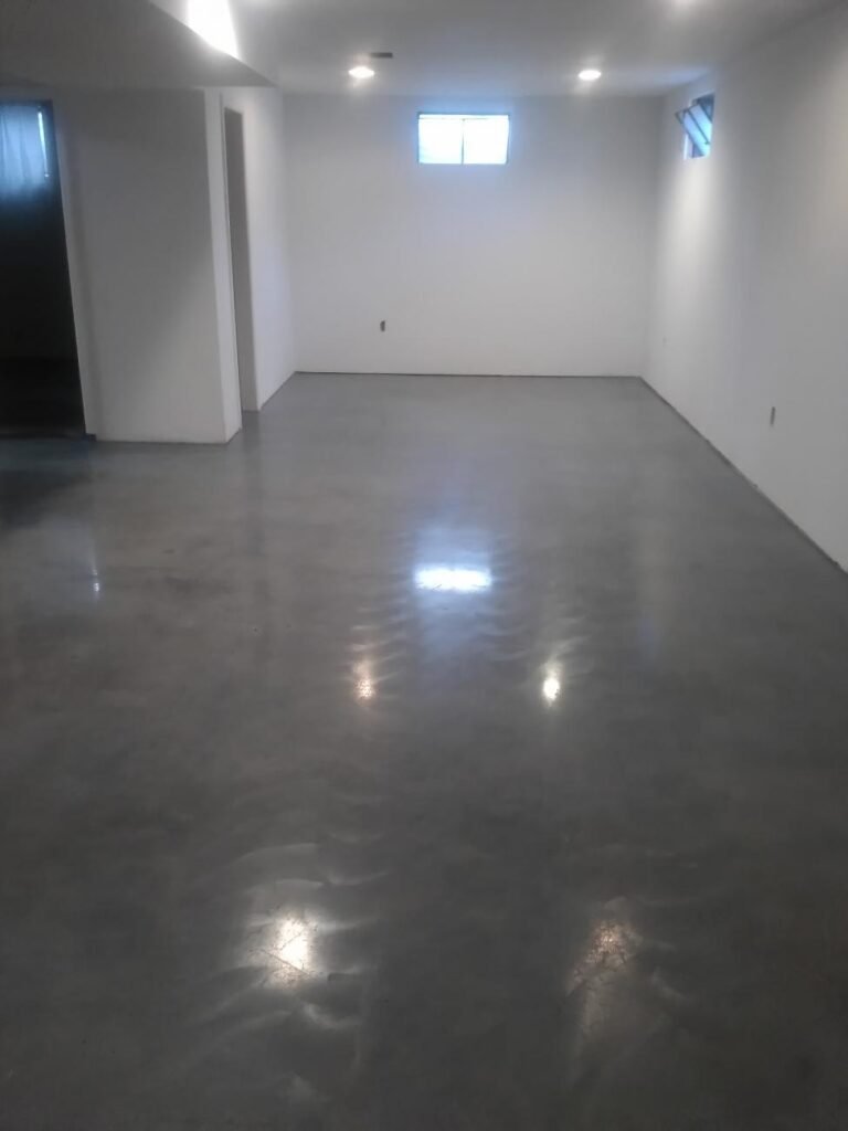 Polished Gray Basement Concrete Gray Color