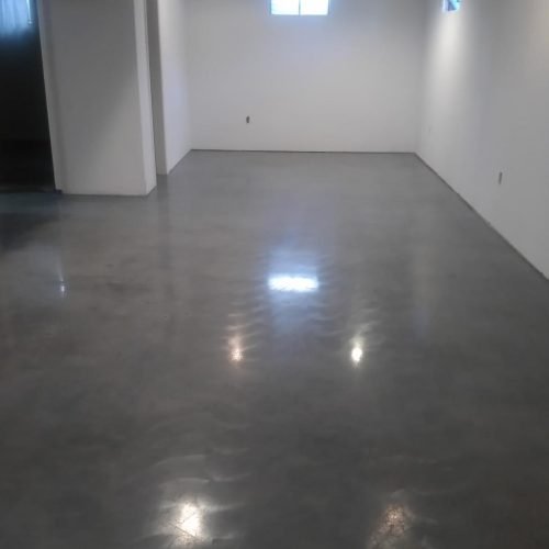 Polished Gray Basement Concrete Gray Color